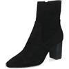 CAPRICE stivaletti da donna con tacco a punta vegani, Nero (Black Stretch), 38 EU
