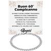 Bramart Bracciale Cubano Uomo Idea Regalo Compleanno 60 anni Acciaio Inox Lucidato di altissima qualità Regalo per lui Festa Evento, Bracciali Compleanni Natale - Cofanetto con DEDICA incluso (60 Anni - M2)