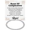 Bramart Bracciale Cubano Uomo Idea Regalo Compleanno 50 anni Acciaio Inox Lucidato di altissima qualità Regalo per lui Festa Evento, Bracciali Compleanni Natale - Cofanetto con DEDICA incluso (50 Anni - M2)