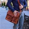 Fatto a mano Borsa a tracolla unisex 16" in pelle messenger valigetta tracolla ufficio laptop
