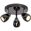 BRILLIANT lampada Milano LED spot roundel 3 luci cromo/cromo nero | 3x LED-PAR51, GU10, 3W lampade a riflettore LED incluse, (250lm, 3000K) | Scala da A ++ a E | Testa orientabile