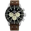 TW Steel Volante Mens 48mm Quartz Chronograph Watch with Brown Leather Strap