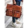 Fatto a mano Borsa casual da uomo in pelle vintage per laptop 18" fatta a mano scuola ufficio