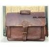 Fatto a mano Portafoglio business cognac 18" in pelle fatto a mano con doppio scomparto e ...