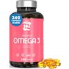HN Omega 3 2000mg per Cuore e Cervello Capsule Integratori Omega3 700mg EPA - 500mg DHA Olio di Pesce Omega3 - Fish Oil Omega-3 - Supplementi Omega con Vitamina E