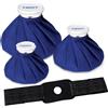 Vsport Borsa per il ghiaccio per lesioni, pacco freddo riutilizzabile, terapia calda e fredda e sollievo dal dolore, con elastico e traspirante, confezione da 4, 3 misure (6/9/11), terapia calda è 50-60 ℃