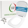 HYDRO HOME Copriwater Pozzi Ginori Fantasia 2 SLIM Compatibile, Tavoletta Wc In Plastica Termoindurente Con Cerniere Regolabili,Asse Wc Colore Bianco MADE IN ITALY (CHIUSURA AMMORTIZZATA)