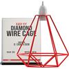 LEDSone Lampada a paralume in metallo con gabbia metallica geometrica industriale a soffitto in oro (Rosso)