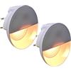 Partenopea® Coppia Luce faretto segnapasso LED con spina da presa a parete muro con sensore di movimento 220v 0.4W per stanza corridoio bagno illuminazione luce a Led (Luce calda 3000K)