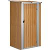 vidaXL Capanno da Giardino Marrone 118,5x97x209,5 cm Acciaio Zincato