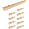 Sossai Maniglie per mobili in legno di faggio | GAH01 | interasse fori 224 mm, lunghezza 304 mm, 10 pezzi