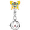 Silverora Orologi da tasca Orologi da infermiera Orologi da infermiere al quarzo facilmente leggibili orologi da infermiera farfalla decorativo Fob con clip stetoscopio per medici sorelle, giallo