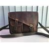 Fatto a mano Borsa messenger vintage in pelle da uomo fatta a mano con patta cover per lap...