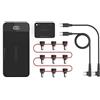 D'Addario Accessories XPND Pedal Power Battery Kit con spine internazionali, adattatori Tipo C/G/F/I - Alimentatore per pedali chitarra - Batteria ricaricabile USB con daisy chain personalizzabile