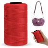 LEREATI Cordino per Borse Uncinetto Piatto Filo Macrame 1mm x 230m Macrame Corda Colorata Cordoncino per Borse a Uncinetto, Arazzo da Parete, Acchiappasogni, Fai da Te (Rosso)