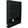 Oxford Live & Go, raccoglitore A5, in plastica Polyfoam, 4 anelli, chiusura con gomma, include ricambio Dots e foglio di adesivi, 24 x 21,3 cm, colore nero