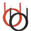 QWORK® 2 Pezzi Cavo Batteria Auto 5 AWG 16 mm², 100 cm 12V Cavi Batteria con Morsetti ad Anello M10 per Veicoli e Impianti Solari