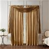 Elrene Athena Set di Tende e mantovana per Finestra in Finta Seta con Filtro a Luce e Sciarpa, 132 x 241 cm, Oro, Poliestere, W 52 x L 95 (3 Panels), 3 unità
