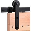 CCJH 5FT-152cm Kit Porte Scorrevoli Da Interno Con Binario Per ante Scorrevole Porte Interne Casa Moderne, Esterno Muro Porta Scorrevole in Legno-Nero