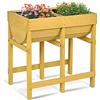 COSTWAY Fioriera da Esterno in Legno, Fioriera Rialzata con 2 Scomparti per Coltivazione di Ortaggi, Fiori, Erbe e Frutta, Fioriera per Balcone e Giardino, 70 x 44,5 x 72 cm