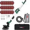 POSENPRO Levigatrice per muro telescopica, 810 W, diam. Platorello 215mm, impugnatura telescopica, attacco per aspiratore, incl. 18 carte abrasive