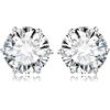 JewelryPalace 6ct Orecchini Argento 925 con Moissanite, Piercing Orecchini a Lobo con Pietra a Taglio Rotondo, Orecchini Solitario Argento per Matrimonio