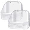 GURECOD Vasca da Bagno in plastica Accessori per Uccelli Gabbia per Uccelli appesa Doccia Alimentatore per Uccelli Bagno per Uccelli Piccoli, canarini, pappagalli, pappagalli Viti (2 Trasparente)