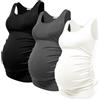 PARNIXS Estate Donne Premaman Canotta Comodo Senza Maniche Premaman Vestiti (3 pz), nero/blu/grigio scuro, XL