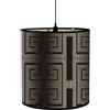 FANSU Paralume E27 Paralume in Tessuto Vintage Nero Geometria Lampadario Copertura Lampada Accessori Luce Sostituibile Lampada Tavolo Lampada Comodino Paralume a Tamburo (Astratto,30x30x30cm)