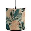 FANSU Paralume E27 Paralume in Tessuto Vintage Fiori Stampa Lampadario Copertura Lampada Accessori Luce Sostituibile Lampada Tavolo Lampada Comodino Paralume a Tamburo (Blu,30x30x30cm)