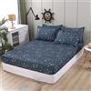 Loussiesd Set di biancheria da letto per bambini con motivo galassia con cielo stellato, per camera da letto per ragazzi e ragazzi, ultra morbido, singolo, stelle, luna, con 2 federe