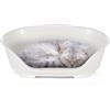 Ferplast Cuccia per Cani e Gatti Cuccia per Cani extra small 100% plastica riciclata Lettino per Cani lavabile traspirante e antiscivolo Siesta Deluxe, 49 x 36 x 17,5 cm., Bianco