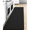 COLOR&GEOMETRY 44x150 cm tappeto cucina antiscivolo lavabile, Passatoia cucina tappeti cucina, Anti-fatica tappeto vinile cucina imbottito in schiuma per stare in piedi comodamente, Nero