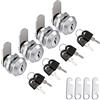 Litensh 16mm Serrature a camma in acciaio inossidabile,Sicurezza Mailbox Lock Cabinet Drawer Cam Lock,con chiavi gemelle per le porte gli armadi gli armadietti e le cassette della posta (4, 16 mm)