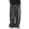 Tooe Grunge Emo Pantaloni Y2K Baggy Jeans Fairycore Abbigliamento Acubi Fashion Denim Cargo Sweatpant per le Donne Alt Goth Vestiti, Grigio, S