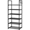Vicye Scarpiera a 6 Ripiani, Scarpiera a Risparmio di Spazio Slim, Scaffale Portascarpe, Organizer Scarpe in Metallo, Portascarpe Versatile per Ingresso Soggiorno Camera da Letto, Nera