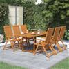 vidaXL Set Esterni 7 pz Legno Acacia Tavolo e Sedie Pieghevoli Arredi Giardino vidaXL