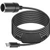 CERRXIAN USB C Maschio a 12V Accendisigari per Auto Step Up Presa Adattatore Cavo di Alimentazione per Dash Cam, GPS, Strisce Luminose a LED per Auto (1.2m)
