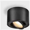 GeyouLux 1x Faretti LED Soffitto - Orientabile - Ø80x50mm Extra Piatto & Inclinabile a 38° - 5W 500LM 3000K - Con Modulo LED 230V Incluso - Alluminio - Faretto LED Interno, Lampada da Soffitto（Nero）