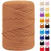 LEREATI Cordino per Borse Uncinetto, Corda Macrame 3mm x 170m Corda in Poliestere Filo Macrame, Macramè Filo Cordoncino per Borse a Uncinetto, Fai Da Te, Regalo per Maglieria (Caffè Latte)