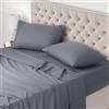 Utopia Bedding - Set Lenzuola Letto Una Piazza e Mezza 4 Pezzi 120x190 cm - Spazzolata Poliestre di Microfibra - Oeko-Tex Certificato - Lenzuolo con Angoli, Lenzuolo Piatto e 2 Federe 50x75, Grigio