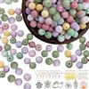 BOBISHE 8mm Perline per Braccialetti, 120PCS Kit per Fare Braccialetti fai da te, Kit Perline di Vetro con Filo Elastico e Custodia di Stoccaggio, Perline per Bigiotteria per Orecchini, Ciondoli, Collane