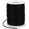 LEREATI Filo Nylon per Braccialetti 1.5mm x 100m Cordoncino Natalizio Cordone di Raso, Cordino per Borse Uncinetto, la Creazione di Gioielli, Fai da Te, Collane, Perline (Nero)