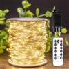 ZELUXDOT Catena Luminosa LED da 50m, Impermeabile, Bianco Caldo,con 1000 LED distanziati di 5cm Alimentazione a Spina, con Telecomando per Decorazioni di Soggiorno, Camera da Letto,Matrimonio o Natale