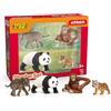 SCHLEICH WILD LIFE | Set iniziale Asia 42736 con panda, orangotango, cucciolo di elefante e tigrotto con braccio mobile | figure di animali | giocattolo giungla | regalo bambini dai 3 anni | 4 pezzi