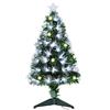 HOMCOM Albero di Natale Artificiale 90cm con 90 Rami, Albero di Natale con Luci a LED e Fibre Ottiche, Base Pieghevole Rimovibile