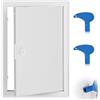EFUTURETIME Botola Ispezione cartongesso 30cm x 20cm Sportello di Ispezione in Acciaio con Chiave per Parete e Soffitto