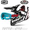 Airoh - 100% Casco da CROSS AIROH Twist 2.0 Mask Matt + Maschera 100% Summit Trasparente