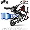 Airoh - 100% Casco da CROSS AIROH Twist 2.0 Mask Matt + Maschera 100% Blue Specchiata