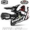 Airoh - 100% Casco da CROSS AIROH Twist 2.0 Mask Matt + Maschera 100% Black Trasparente